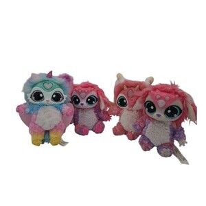 Magic Mixies Interactive Plush Lot 4 Pink Teal Rainbow Lights Sound